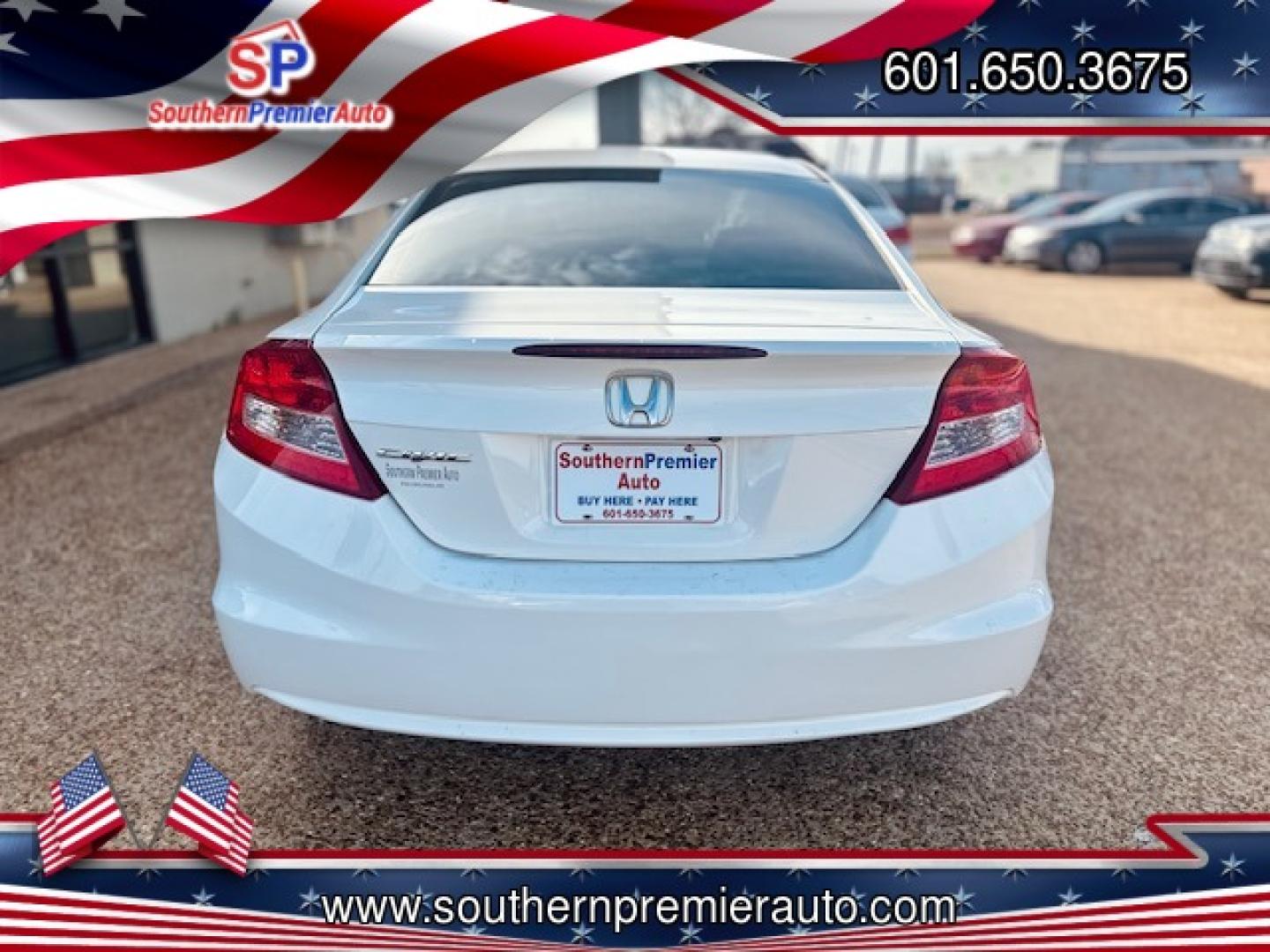 2013 WHITE HONDA CIVIC EX (2HGFG3B8XDH) , located at 922 W. Beacon St., Philadelphia, MS, 39350, (601) 650-3675, 32.770447, -89.127151 - Photo#4